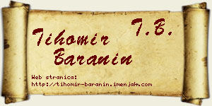 Tihomir Baranin vizit kartica